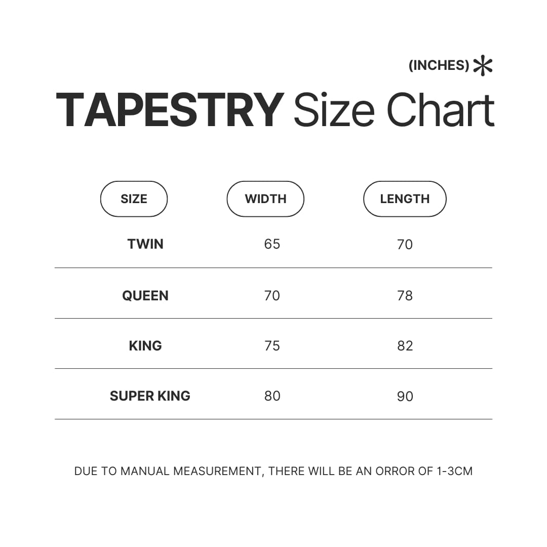Tapestry Size Chart - Ghibli US Store