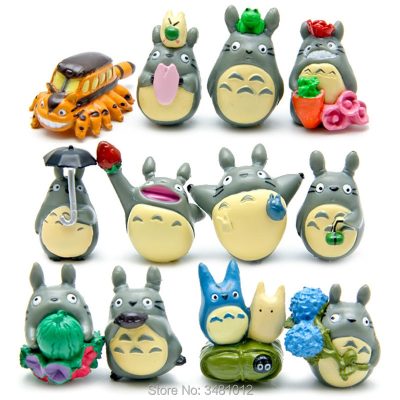 12pcs Studio Ghibli My Neighbor Totoro Mini Resin Action Figures