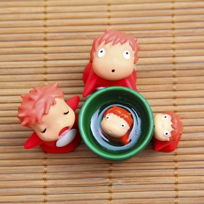 4 Pcs set Kawaii Japan Anime Ponyo on The Cliff Resin Action Figures Gardening Fish Ornament 1 - Ghibli US Store