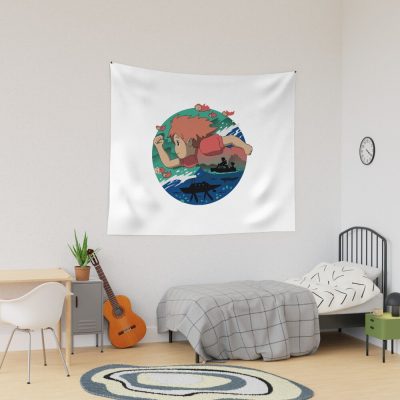 Kelalen Ponyo On The Cliff By The Sea Lungaku Tapestry