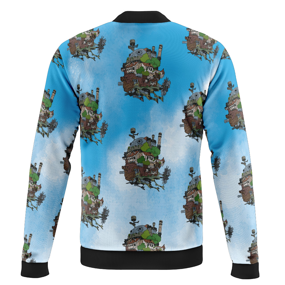 Howl’s Moving Castle Pattern Studio Ghibli Casual Bomber Jacket - Image 2