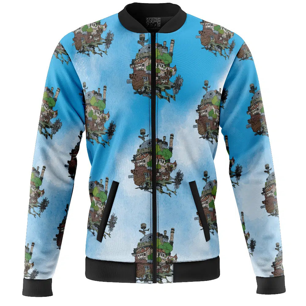 Howl’s Moving Castle Pattern Studio Ghibli Casual Bomber Jacket
