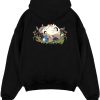 totoro nap forest black hoodie flat back design - Ghibli US Store