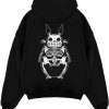 totoro skeleton black hoodie flat back design - Ghibli US Store