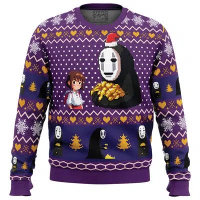 Chihiro and No Face Spirited Away Ugly Christmas Sweater FRONT mockup 400x400 1 - Ghibli US Store