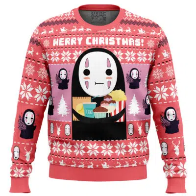 Merry Christmas No Face Spirited Away Ugly Christmas Sweater FRONT mockup 400x400 1 - Ghibli US Store